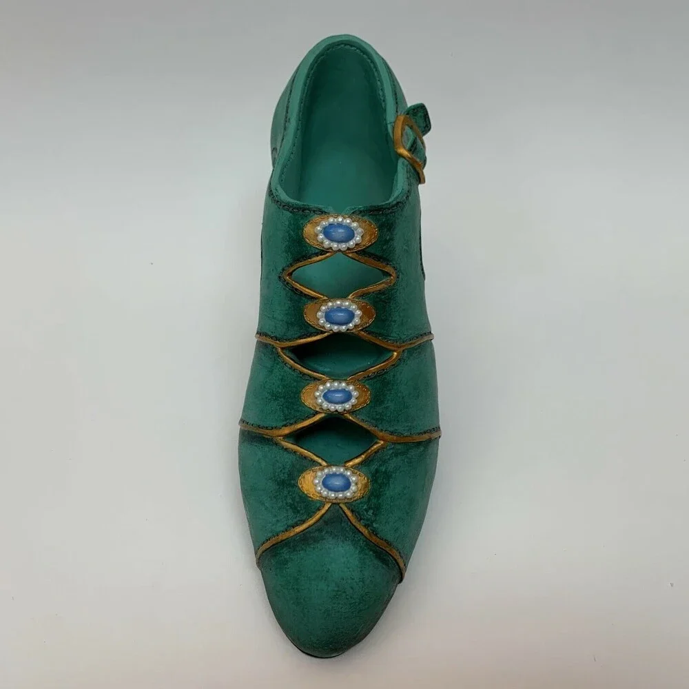 Resin Green High Heel Shoe Art Deco Decoration‎ Boutique Store Home 10 x 5 1/2